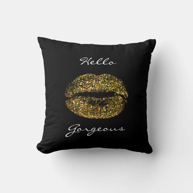 Coussin Magnifique Parties scintillant dorée Noir Blanc Ba (Recto)