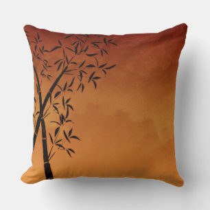 Coussin Magnifique vue sur le bambou et la montagne