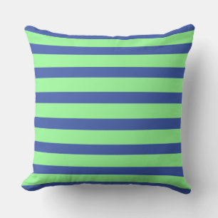 Coussin Magnifiques et vibrantes rayures bleues cobalt et