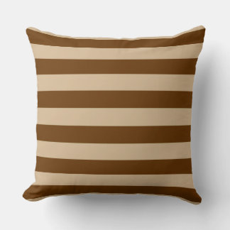 Coussin Magnifiques rayures marron et beige