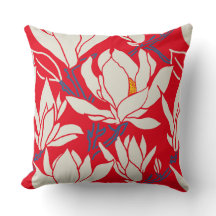 Magnolia graphic in red pattern
