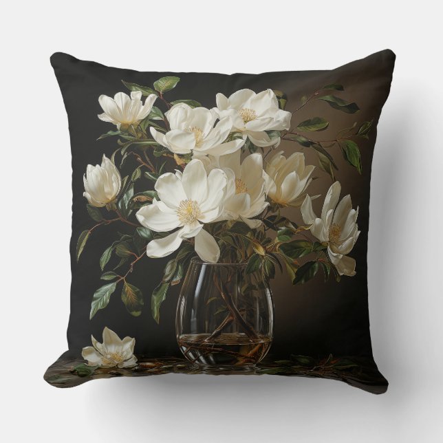 Coussin Magnolie blanche (Recto)