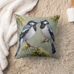 Coussin Magpies Australiennes Dans Peinture À L'Huile D'Ar