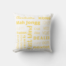 Coussin Mahj en jaune
