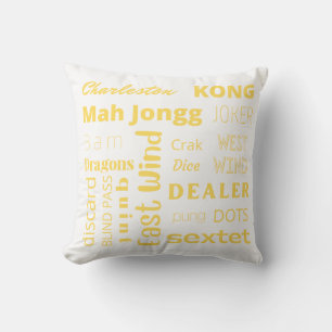 Coussin Mahj en jaune