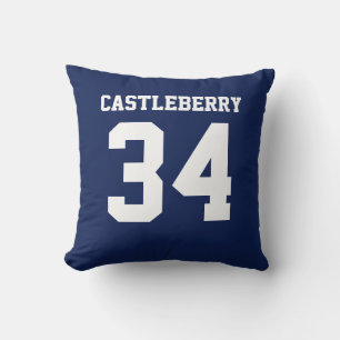 Coussin Maillot de sport bleu et blanc double face