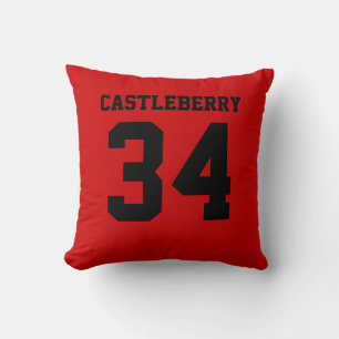 Coussin Maillot de sport double face noir et rouge