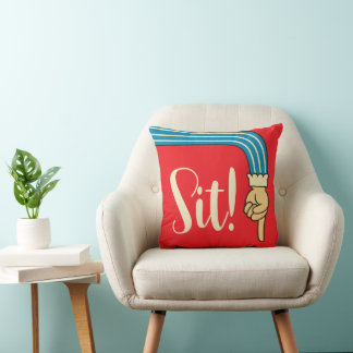 Coussin Main de manicule jazzy du milieu du siècle/Doigt p