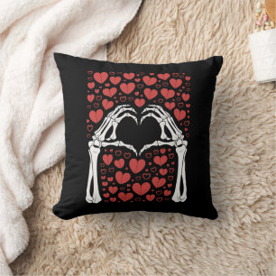 Coussin Main de squelette cœur Saint-Valentin Amour drôle
