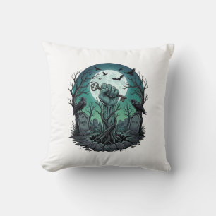 Coussin Main de Zombie Mors Clé de Squelette Pierres Tomba