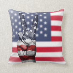 Coussin Main du drapeau américain
