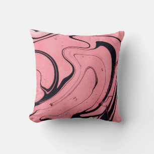 Coussin Main en marbre rose noir dessinée