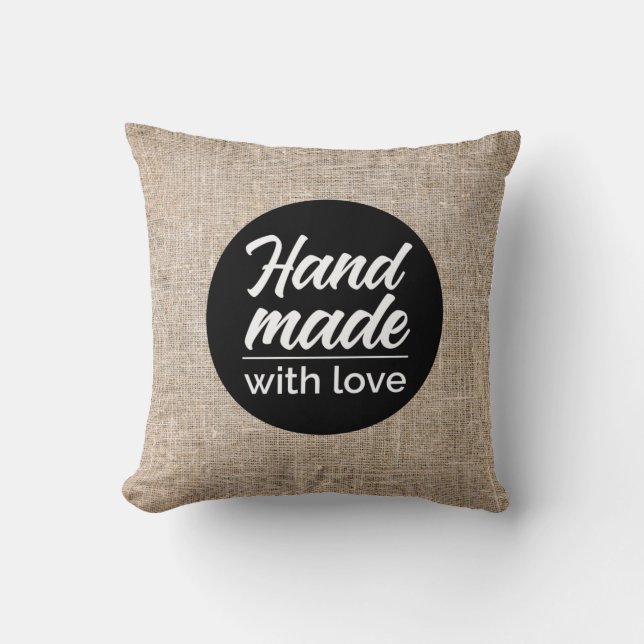 Coussin Main faite avec amour (Recto)