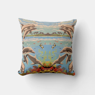 Coussin Main Painted by Number   Dolphins  