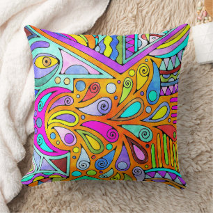 Coussin Main Tirée Par EDDArt - Blah Blah Blah 1