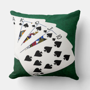 Coussin Mains de poker - Brosse royale - Costume de pique