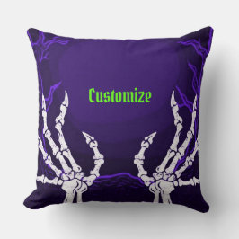 Coussin Mains pourpres de squelette