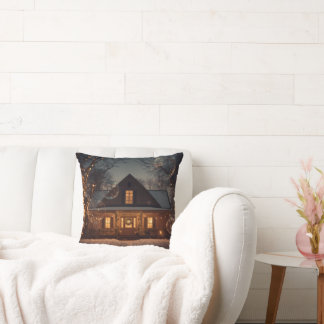 Coussin Maison confortable Winter Wonderland avec bulles