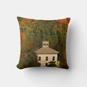 Coussin Maison d'automne de la Nouvelle-Angleterre et orei