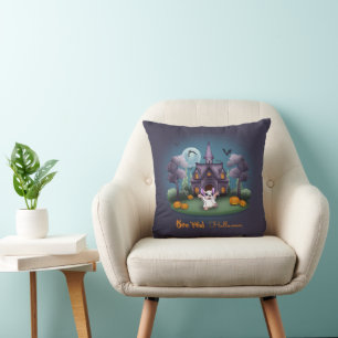 Coussin Maison de Halloween des citrouilles fantômes