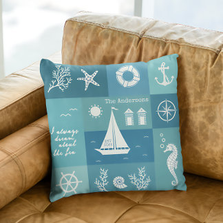 Coussin Maison de plage Bleue Nautique