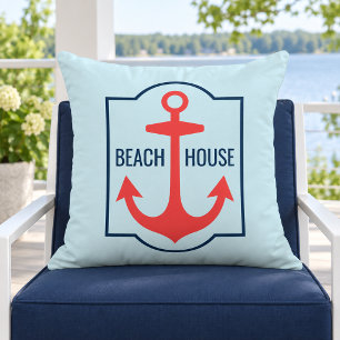 Coussin Maison de plage d'ancrage de corail côtier Emplace
