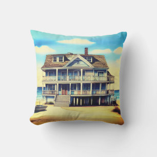 Coussin Maison de plage sur le sable