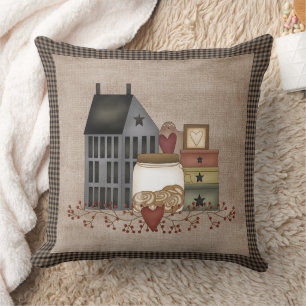 Coussin Maison de Saltbox Gris - Pays Primitif