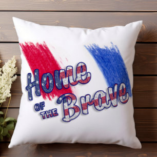 Coussin Maison des Braves Rouge Blanc et Bleu Patriotique