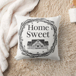 Coussin Maison Douce Maison Couronne Rustique de Ferme Mai