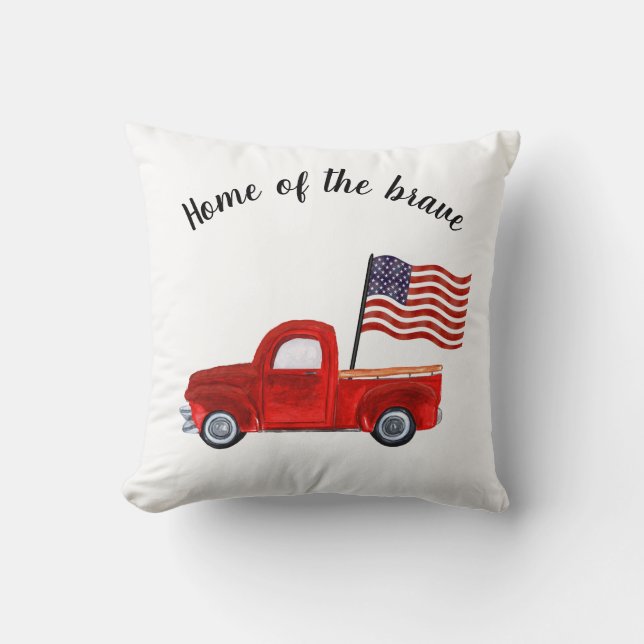 Coussin Maison du courageux Patriotique du drapeau américa (Recto)