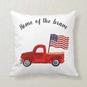 Coussin Maison du courageux Patriotique du drapeau américa