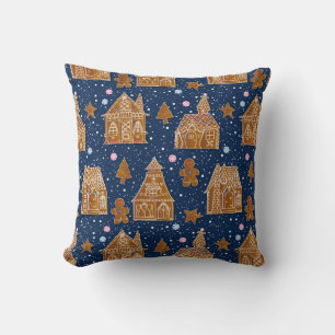 Coussin Maison en pain d'épice de neige