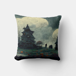 Coussin Maison hantée d'Halloween éffrayant
