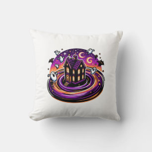 Coussin Maison Hantée éffrayante Halloween Cute Ghosts & B