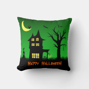 Coussin Maison Hantée éffrayante Halloween Décoratif