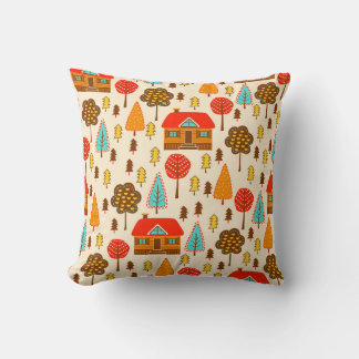 Coussin Maisons Forest Vintage Motif sans couture