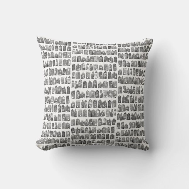 Coussin Maisons Whimsical Hollandais Amsterdam Quirky Neut (Recto)
