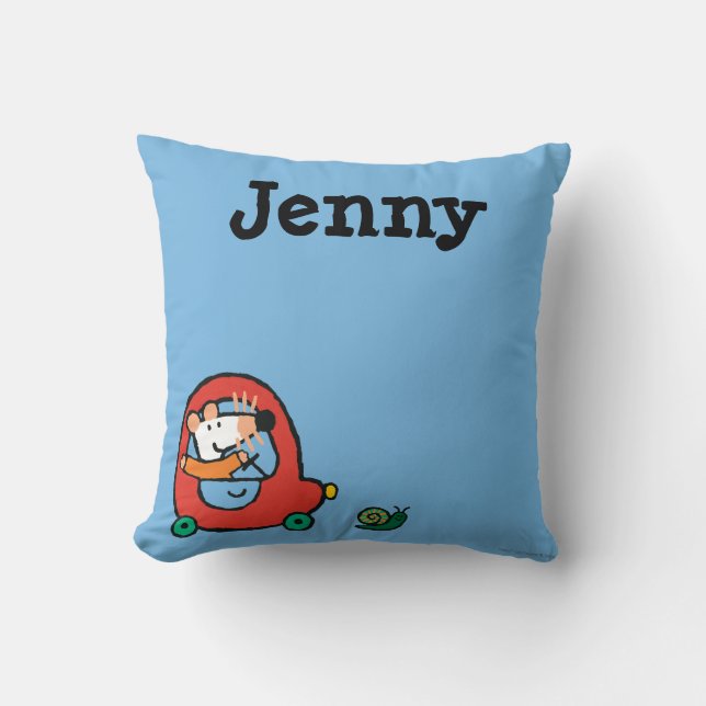 Coussin Maisy conduit une voiture rouge mignonne (Recto)