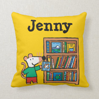 Coussin Maisy et une bibliothèque de livres