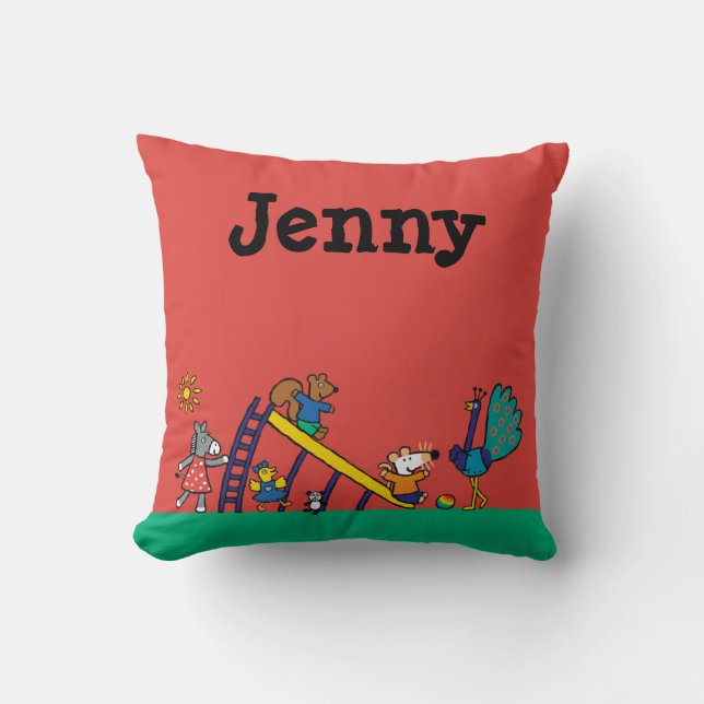 Coussin Maisy sur le terrain de jeu avec des amis (Recto)