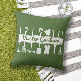 Coussin Maître jardinier vert de forêt moderne