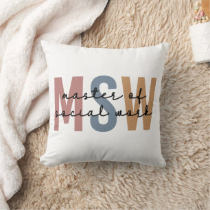 Coussin Maîtrise en travail social - Rétro Graduation
