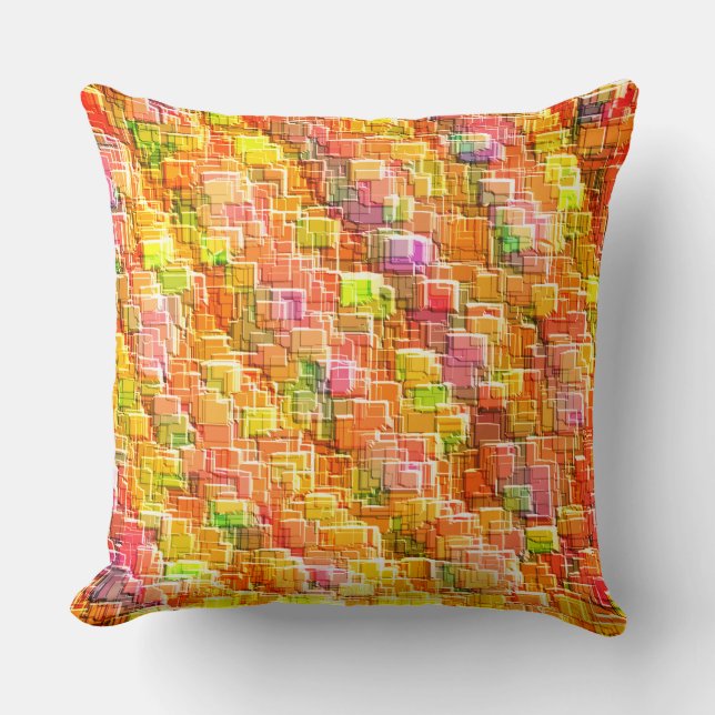 Coussin Mal exagéré de superpositions de carré en relief (Recto)