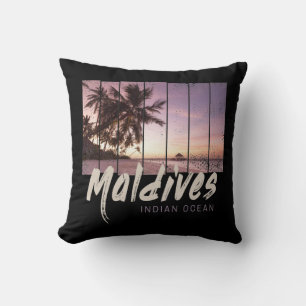 Coussin Maldives Indian Ocean vintage sunset