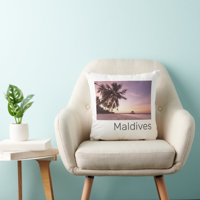 Coussin Maldives Ocean Indian Beach Sunset Island Souvenir (Chaise)