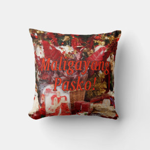 Coussin Maligayang Pasko ! Joyeux Noël à Tagalog rf