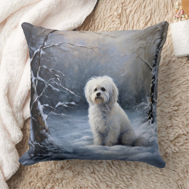 Coussin Maltais Laisser Neige Noël (Couverture)