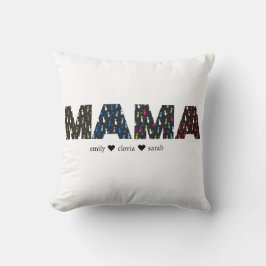 Coussin Mama Dog cat paw custom names