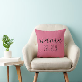 Coussin Mama Est. 2026 Mom To Be Minimalist Personalized 